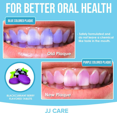 JJ Care Disclosing Tablets for Kids - 120 Count Plaque Disclosing Tablets, Berry Flavored Dental Plaque Tablets for Kids and Adults, Individually ...
