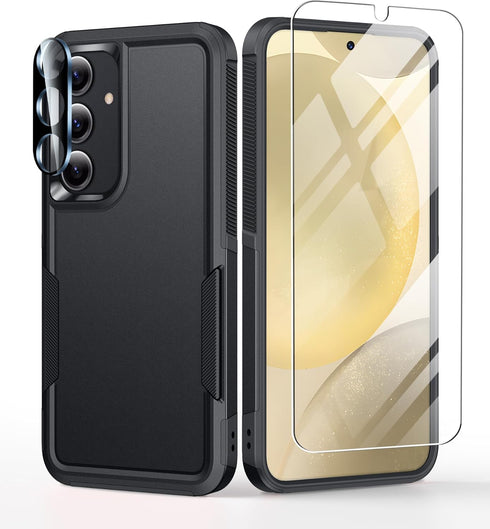 FNTCASE for Samsung Galaxy S24 Case?Dual Layer Rugged Protective Phone Cover | Heavy Duty Non-Slip Shockproof Protection Cases | Military Grade Dr...