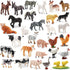 ONEST 30 Pieces Mini Farm Animal Figurines Playset Hand Painted Tiny Farm Animals Realistic Detailed Plastic Puppy Figures Toys for Kids Adults...