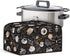 Coffee Pattern Slow Cooker Cover Portable Insulated Kitchen Appliance Dust Cover with Top Handle and Side Pockets Washable Sofy Fabric Compatible ...