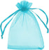 100/200PCS Organza Gift Candy Sheer Bags Mesh Jewelry Pouches Drawstring Bulk for Wedding Party Favors Christmas (5" X 7"(100PCS), Teal Blue)...