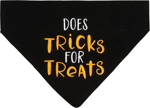 Pearhead Trick or Treat Bandana, Fall Holiday Dog Apparel, Halloween Dog Costume, Dog Slip On Collar Accessories, Small/Medium, S/M...