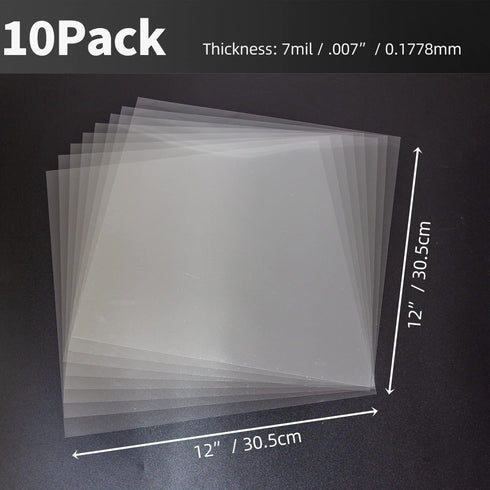 7 Mil Blank Mylar Stencil Sheet (10Pcs),12 x 12 Inch Clear Plastic Sheets, Acetate Sheets for Crafts, Plastic Sheets for Cutting Machine, PET Sten...
