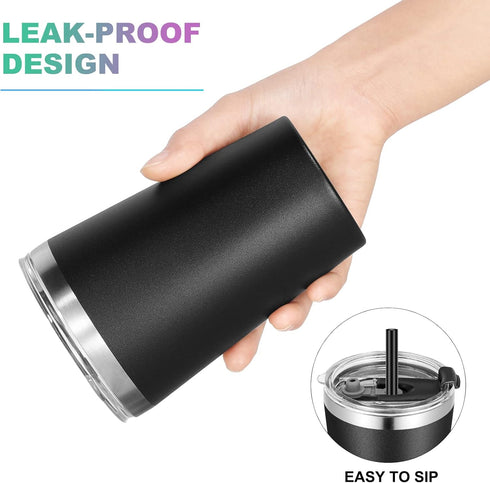 VEGOND 12oz Tumbler Stainless Steel Tumbler bulk Vacuum Insulated Double Wall Travel Tumbler with Lid and Straw Reusable Tumbler, Black 1 Pack...