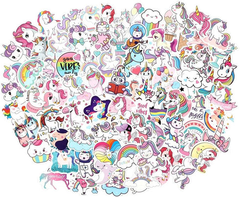 Cute Unicorn Stickers Pack 100pcs Vinyl Laptop Water Bottle Stickers for Girls Motorcycle Luggage Cup Graffiti Bomb Decals Skateboards Snowboard U...