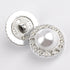 30 Pcs Faux Pearl Buttons with Rhinestone, Silver Retro Vintage Pearl Acrylic Buttons Round Crystal Buttons Sew on Buttons Embellishments for DIY ...