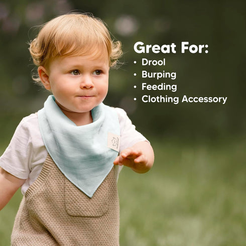 8-Pack Muslin Bibs for Baby Girls, Baby Boys - Muslin Baby Bibs for Drooling and Teething, Bandana Bibs for Baby Girl Bibs, Baby Bibs for Boys, Ba...