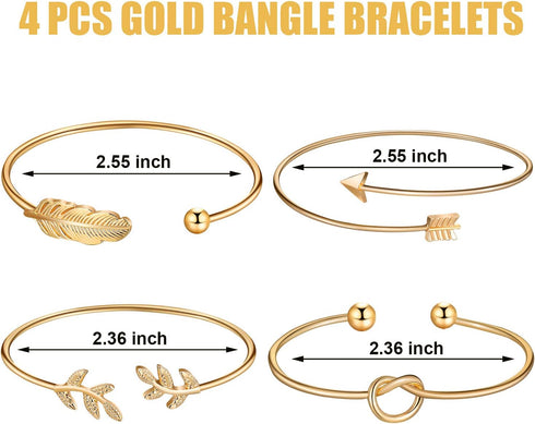 Hicarer Simple Bar Jewelry Set Vertical Bar Necklace Earrings Adjustable Cuff Bracelet for Women...