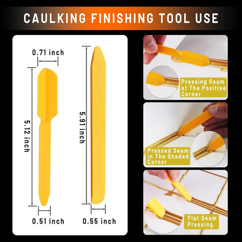 Caulking Tool Kit Stainless Steel Grout Removal Tool,4 in 1 Tile Caulk Remover Tool,Silicone Scraper Caulk Finishing Tools for Kitchen Bathroom Fl...