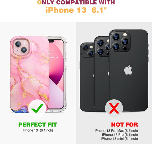 Diaclara Designed for iPhone 13 Case, Full Body Rugged Case with Built-in Touch Sensitive Anti-Scratch Screen Protector, Soft TPU Bumper Case for ...