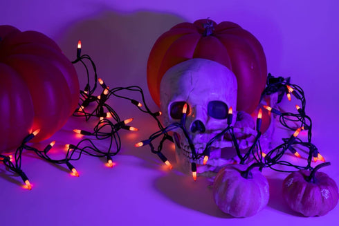 100 Count Halloween Lights Outdoor, Indoor | Orange String Lights | Orange Lights | Mini String Lights | Outdoor Orange Halloween Lights | Outdoor...