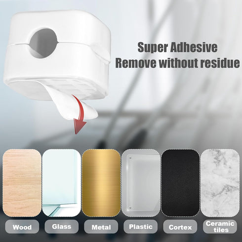 6pcs Magnetic Cable Management Clips, Phone Charging Cable Holder Strong Adhesive Desk Cable Cord Organizer USB Wire Manager Keeper for Home Offic...