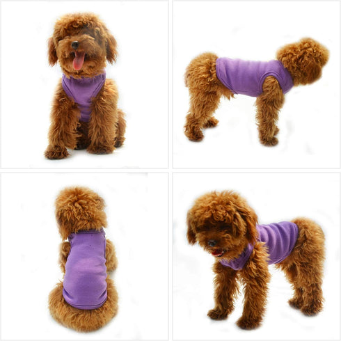 Lovelonglong 2019 Summer Pet Clothing, Dog Clothes Blank T-Shirts Ribbed Tanks Top Thread Vests for Bulldog Large Medium Small Dogs 100% Cotton Pu...