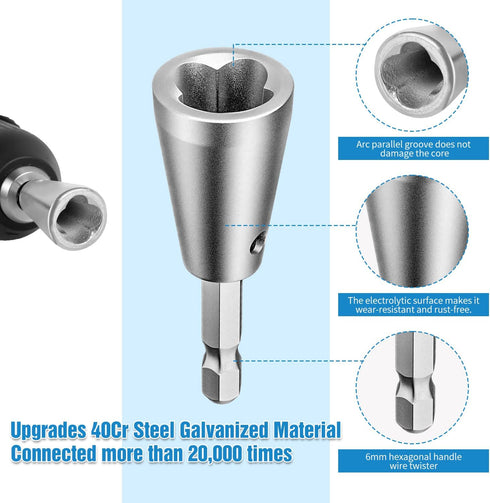 Wire Twister Tool for Drill, 2024 Upgrades Wire Nut Twister for Drill Profession Electricians Tool, 6MM Hex Shank Cable Wire Twisting Tool Wire Tw...