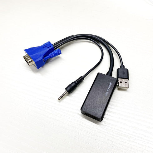 MT-VIKI VGA to HDMI Adapter, 1080P Converter with Audio+USB Power from VGA Computer/Laptop to HDMI TV/Monitor, Male to Female (1 Pack)...
