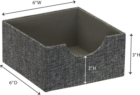 Household Essentials Graphite Small Square Organizer Boxes for Storage | 2pc Set...