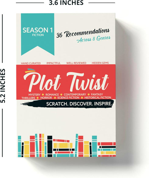Plot Twist: 36 Book Recommendation Scratch Off Cards across 8 Unique Fictional Genres. Gift for Couples, Book Lovers, Readers, Book Clubs....