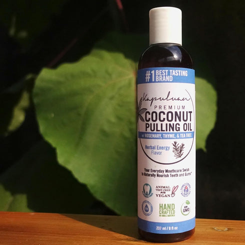 Coconut Pulling Oil for Teeth and Gums Mouthwash, 100% Pure and Natural, Non-GMO, Ayuverdic – Refreshing Rosemary Essential Oil, Thyme Essential O...