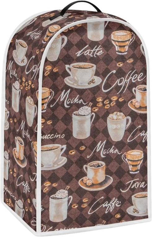 Blender Dust Cover Coffee Theme Appliance Covers for kitchen Stand Mixer or Coffee Maker Cover Polyester Dust Proof Blender Cover with Top Handle...
