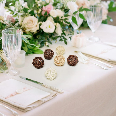 Pomeat 15pcs Wicker Rattan Balls Decorative Ball Orbs Vase Fillers Table Decor, Wedding Party Decoration, Decorative Balls for Centerpiece Bowls...