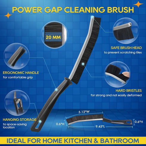 MEKER Crevice Cleaning Brush, Gap Cleaning Brush with Hard Bristle, Multifunctional Crevice Gap Cleaning Brush Tool for Kitchen, Bathroom, Tiles, ...