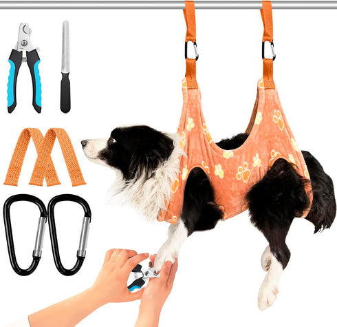 Dog Grooming Kit, Dog Grooming Supplies, Dog Grooming Hammock, Dog Grooming Harness, Dog Nail Clippers, Dog Nail Grinder, Hooks, Dog Hammock Kit f...