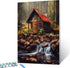 Tucocoo Cabin Among The Trees Painting by Number DIY Painting On Canvas, Paintwork with Brushes Acrylic Paints Set,Perfect for Paint by Numbers fo...