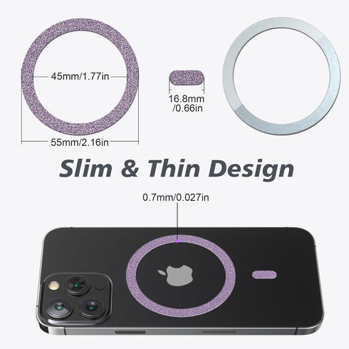 Magnetic Ring,Compatible with MagSafe Stickers,Supports Wireless Charging,Universal Magnetic Conversion Kit,Suitable for iPhone 15/14/13/12/11,Gal...