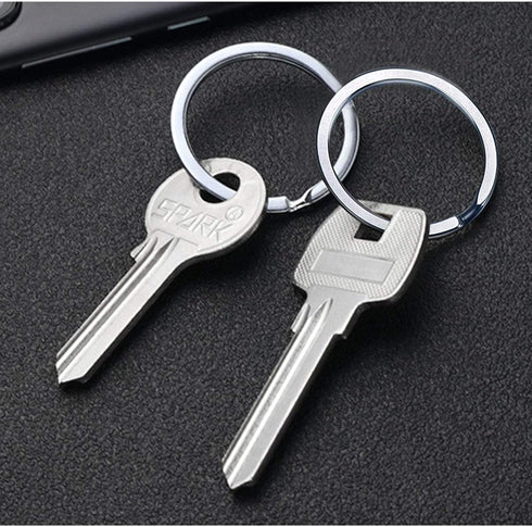 Enenes 50PCS Stainless Steel Split Key Rings - 10/20/30mm Durable Metal Keychain Rings with Spring Lock, Jewelry Findings for Keys, DIY Crafts, ID...