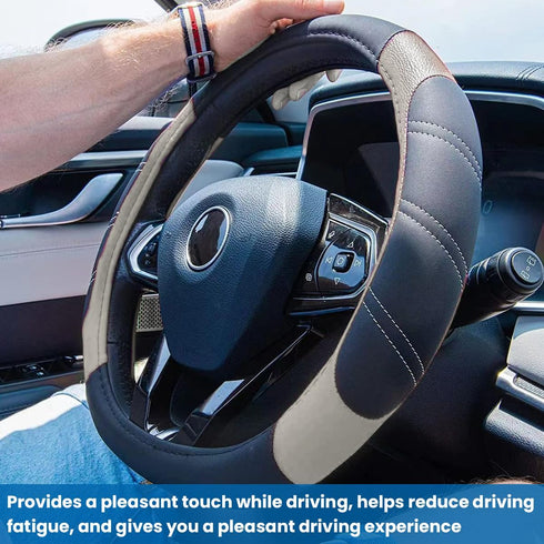 Car Steering Wheel Cover, Universal 15 Inch, Elastic Microfiber Leather Sporty Auto Steering Wheel Protector, Non Slip & Breathable, Car Interior ...
