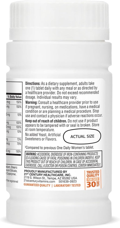 21st Century One Daily Women's Tablets, 100 Count...