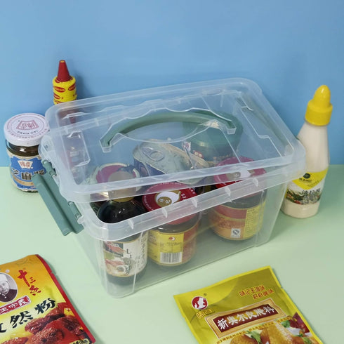 4-Pack 6 Quarts Clear Storage Box Tote, Plastic Bins with Lids...