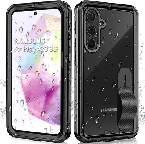 for Samsung Galaxy A35 5G Case, Waterproof Phone Case with Built-in Screen Protector and Lanyard, Full Body Dustproof Shockproof Rugged Heavy Duty...