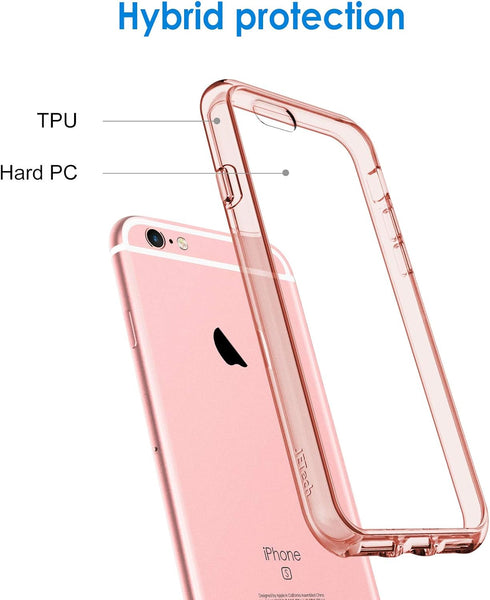 JETech Case for iPhone 6 Plus and iPhone 6s Plus 5.5-Inch, Non-Yellowing Shockproof Phone Bumper Cover, Anti-Scratch Clear Back (Rose Gold)...