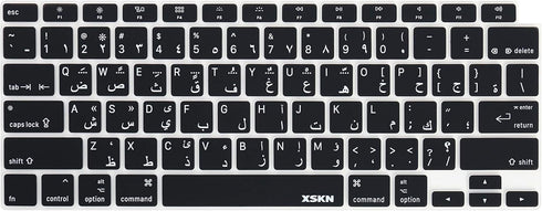 XSKN Arabic/English Language Black US Version Silicone Keyboard Cover Skin Compatible with 2020 New MacBook Air 13.3 inch A2179 A2337 with Touch I...