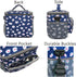 FlowFly Insulated Reusable Lunch Bag Adult Large Lunch Box for Women and Men with Adjustable Shoulder Strap,Front Zipper Pocket and Dual Large Mes...
