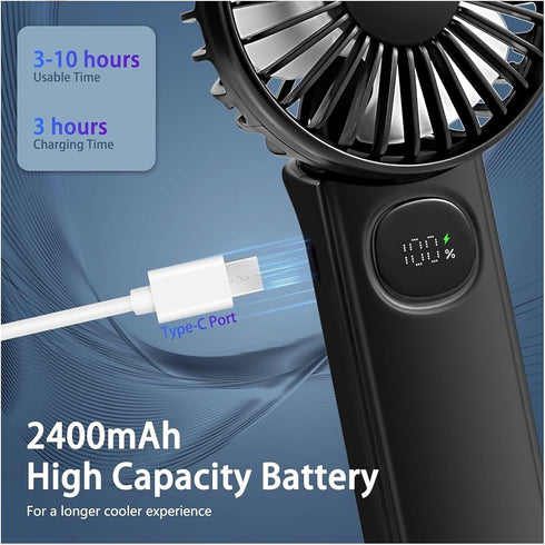 2-Pack 5-Speed Mini Fan Handheld Fan Portable Fan For Travel Essentials,Small Fan Personal Fan Neck Fan Travel Fan Hand Held Fan For Summer essent...