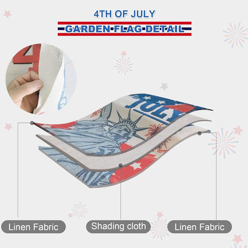 4th of July Garden Flag, 12x18 Inch Double Sided Patriotic Fourth of July Garden Flag for Independence Day Outdoor House Yard Decoration...