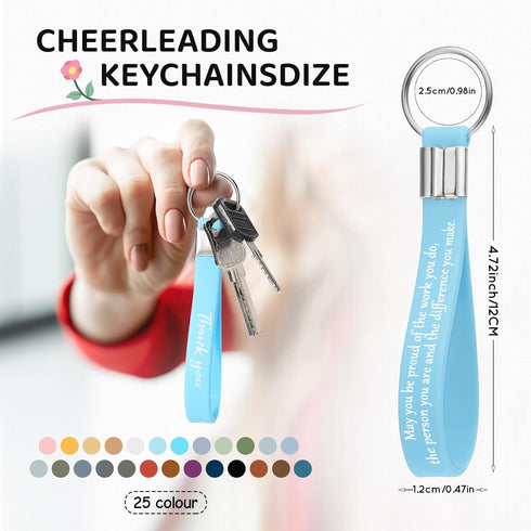 50 Pcs Thank You Gift Keychain Appreciation Keyring Holiday Gift Baskets Silicone Key Chain Worker Appreciation Gift for Volunteer Employee Teache...