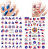 4th of July Nail Art Stickers American Independence Day Nail Design Lips Flag Hearts Flame Shape 3D Self-Adhesive Nail Art Supplies Patriotic Stic...