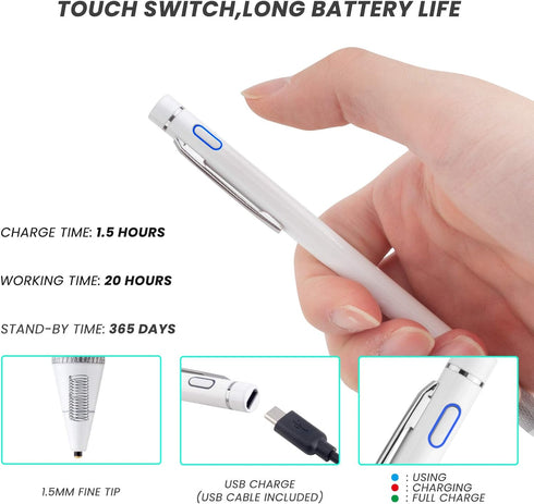 Stylus Pen for Asus Chromebook Flip C434 Pencil,Rsepvwy Active Stylus Digital Pencil with 1.5mm Ultra Fine Tip Stylus Pen for Asus Chromebook Flip...