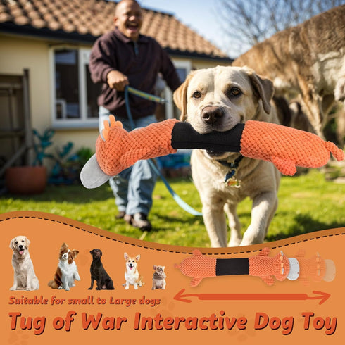 Squeaky Dog Toys for Large Dogs, Plush Stuffed Dog Toys Interactive Tug of War Dog Toys with Crinkle Paper…...