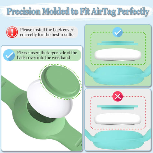 Waterproof Airtag Bracelet for Kids, Silicone Wristband Compatible with Apple Air Tag Hidden Holder Case, GPS Tracker Anti-Lost Adjustable Airtag ...