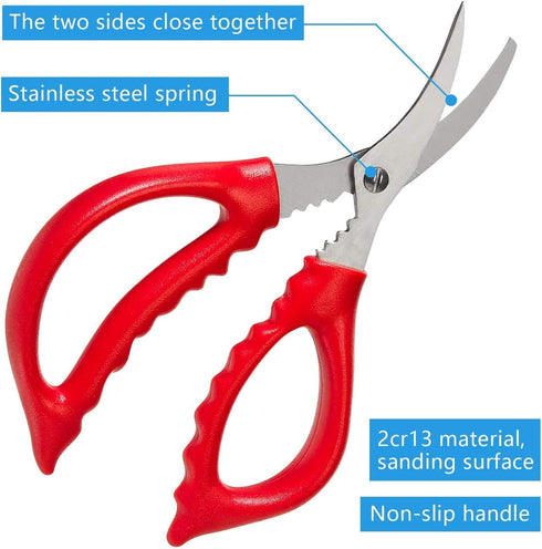Crab Leg Crackers and Tools - Lobster Crackers and Picks Set Shellfish Crab Claw Cracker Stainless Steel Seafood Crackers & Forks - lobster tools ...