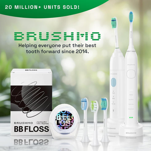 Brushmo Total Clean Replacement Toothbrush Heads, Compatible with Philips Sonicare Click-on Electric Toothbrush Handles, 8 Standard Replacement He...