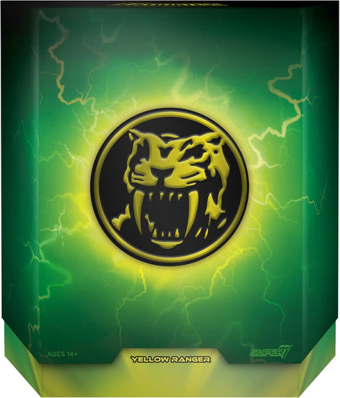 Super7 ULTIMATES! Mighty Morphin Power Rangers Yellow Ranger - 7" Power Rangers Action Figure with Accessories Classic TV Show Collectibles and Re...