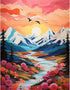 Okarina Paint by Numbers Kit for Adults Beginner Canvas, Sun Mountain Acrylic Adult Paint by Number Kits, Natural Abstract Landscape Flowers Oil N...