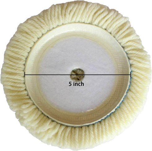 Wool Buffing Pad Kit 5" 3PCS 100% Natural Wool Car Auto Hook and Loop Grip Buffing Pad for Compound Cutting & Polishing for Car,Boats, Trucks and ...