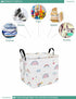 FANKANG Square Nursery Hamper Storage Bins Canvas Laundry Basket Foldable with Waterproof PE Coating Storage Baskets Gift Baskets for Children, Of...