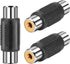 RCA Female to Female Coupler, 3 Pack Audio Video RCA Adapter Connector Gold Plated RCA Jack to Jack Converter RCA Cables Extender for Speaker, Amp...